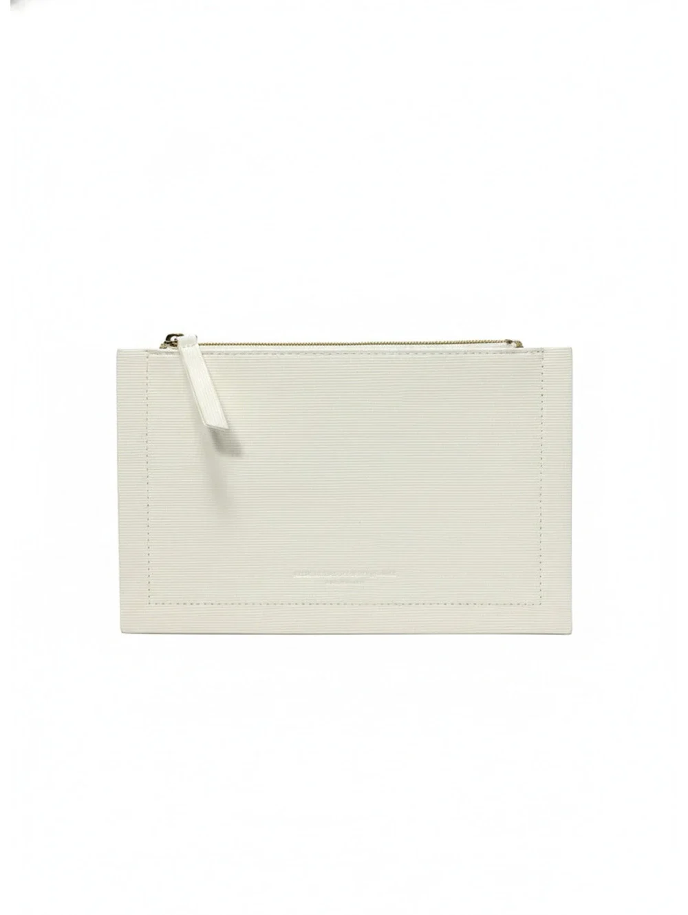 Narciso Rodriguez White Textured Leather Zip Pouch Clutch
